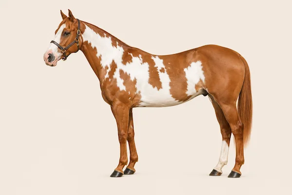 American Paint Horse in der Farbe Red Dun (Rotfalbe)